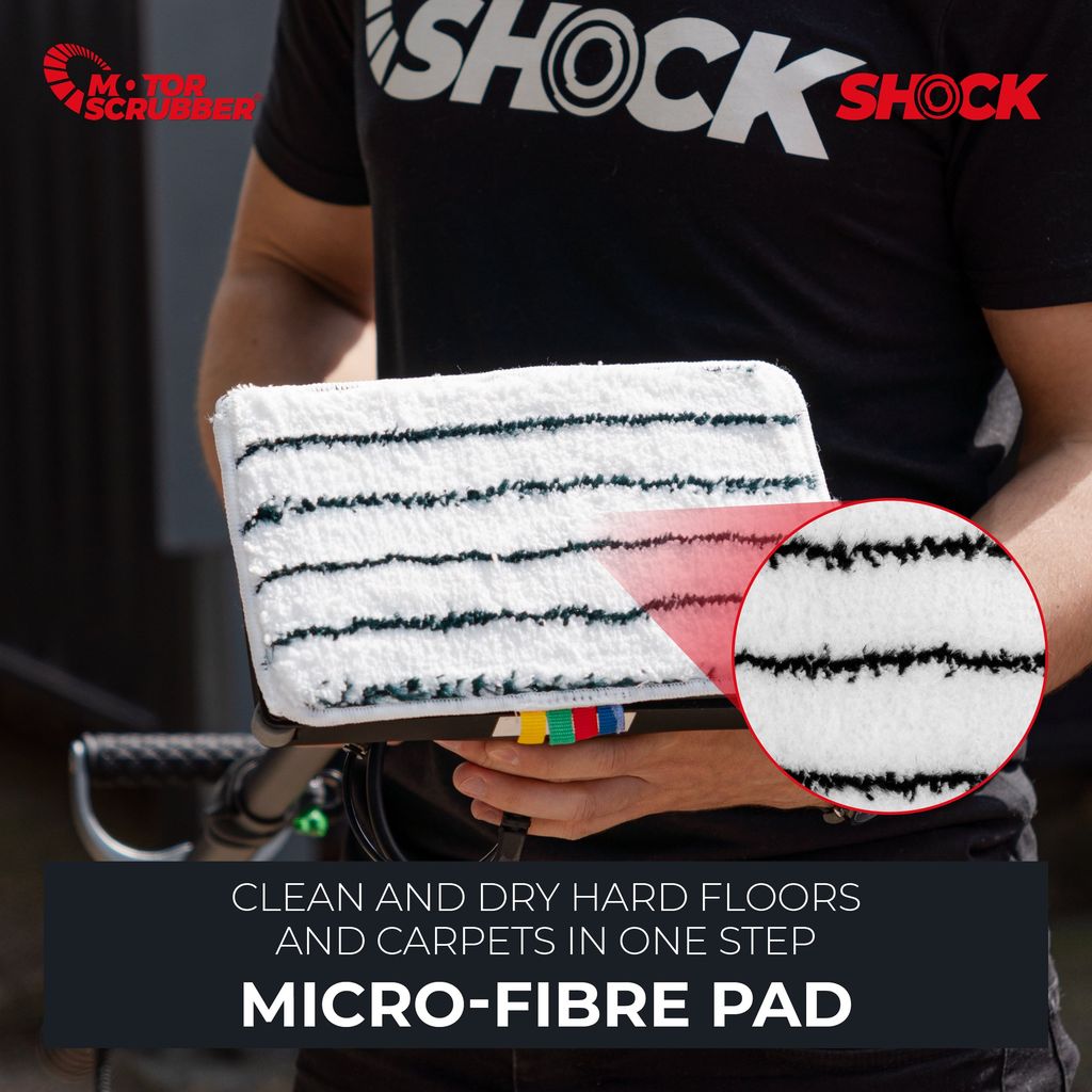 MotorScrubber SHOCK Low Profile Oscillating Floor Cleaner Microfibre Pad (011-0071)
