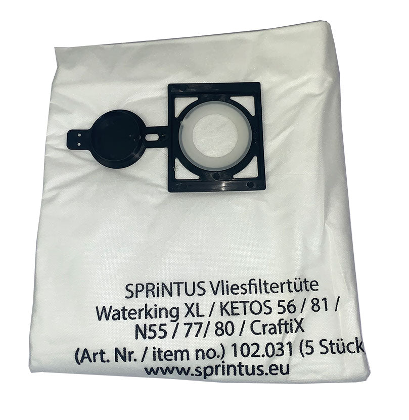 SPRiNTUS N80-2K and Craftix 35M Vacuum Cleaner Fleece Filter Dust Bags (V-N80-102031)