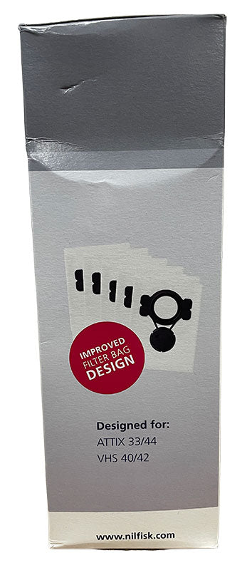 Nilfisk VHS40, VHS42, Attix 33, Attix 44 Vacuum Cleaner Fleece Filter Dust Bags - 5pk (107419593)