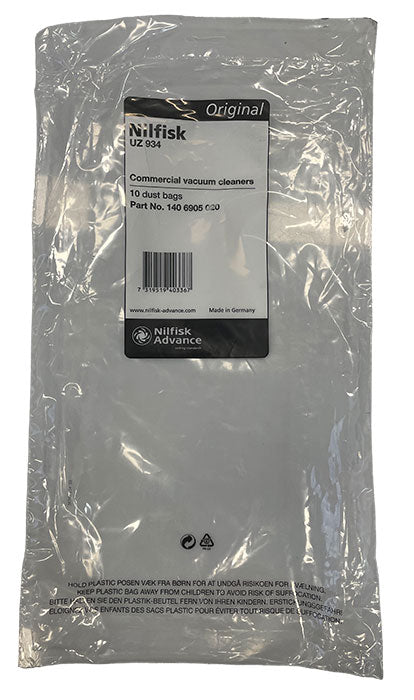 Nilfisk UZ934, GM110, GM130 Vacuum Cleaner Bags - 10pk (1406905020)