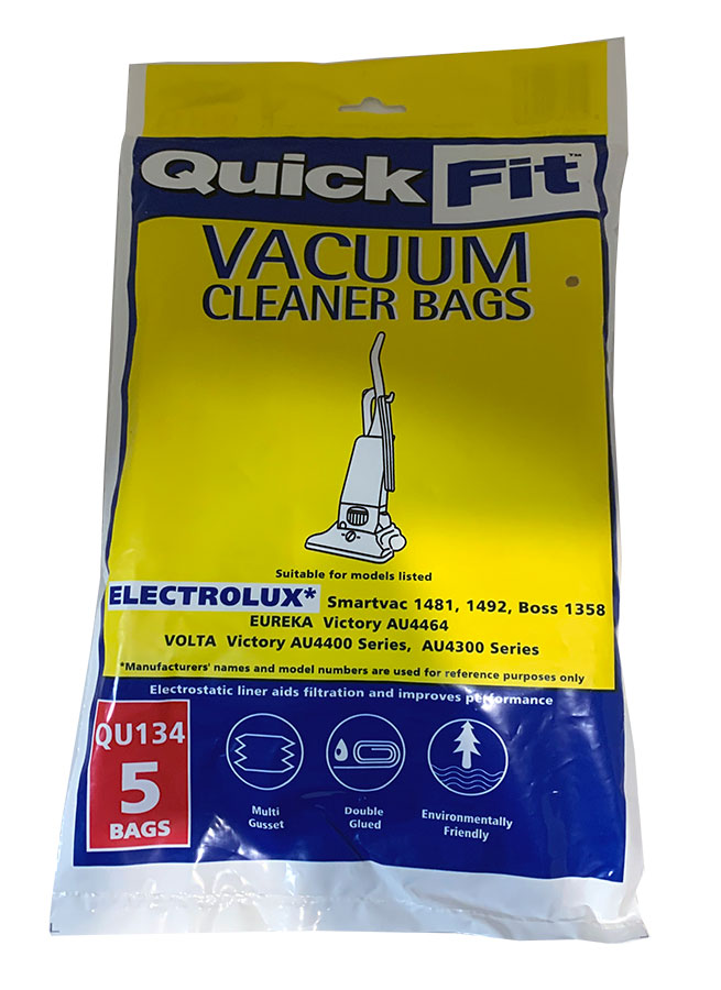 QU134 Dust Bags for various Volta, Electrolux, Eureka Upright Vacuum Cleaners (32440048)