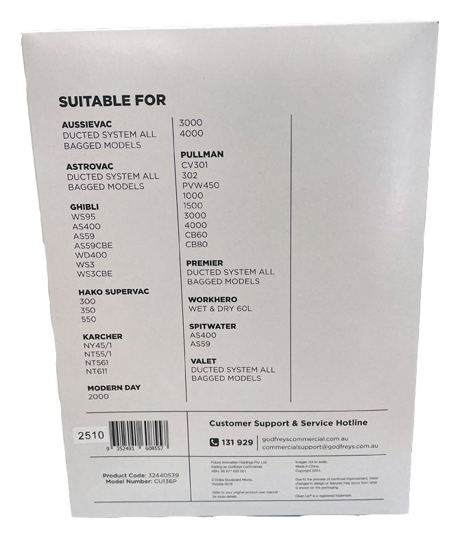 Clean Up CU136P Paper Vacuum Cleaner Bags (32440539)