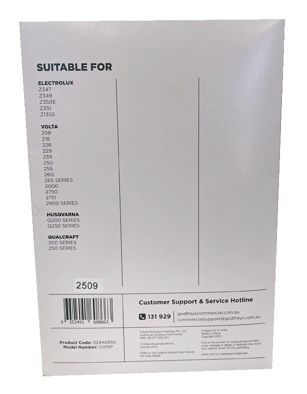 Clean Up CU15P Paper Vacuum Cleaner Bags (32440550)