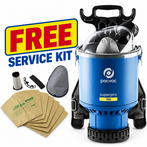 Pacvac Superpro Backpack Vacuum Cleaner with FREE Service Kit (VB002SU01A01)