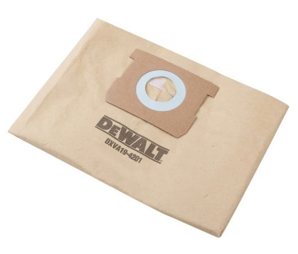 DeWalt DXV23P, DXV34P, DXV38S Wet and Dry Vacuum Cleaner 22 - 37L Paper Dust Bag (DXVA19-4201)