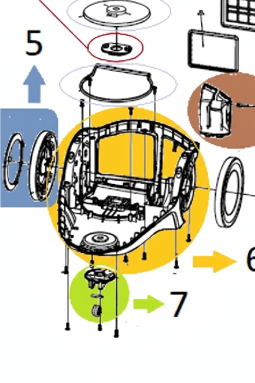 Vax VX72, VX74, VX77 Vacuum Cleaner Front Castor Wheel Assembly (029246026042)***#