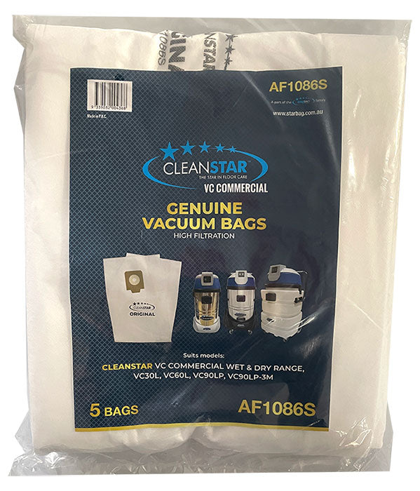 Hako, Pullman, Cleanstar, Ghibli Synthetic Commercial Vacuum Cleaner Bags - 5pk (AF1086S)