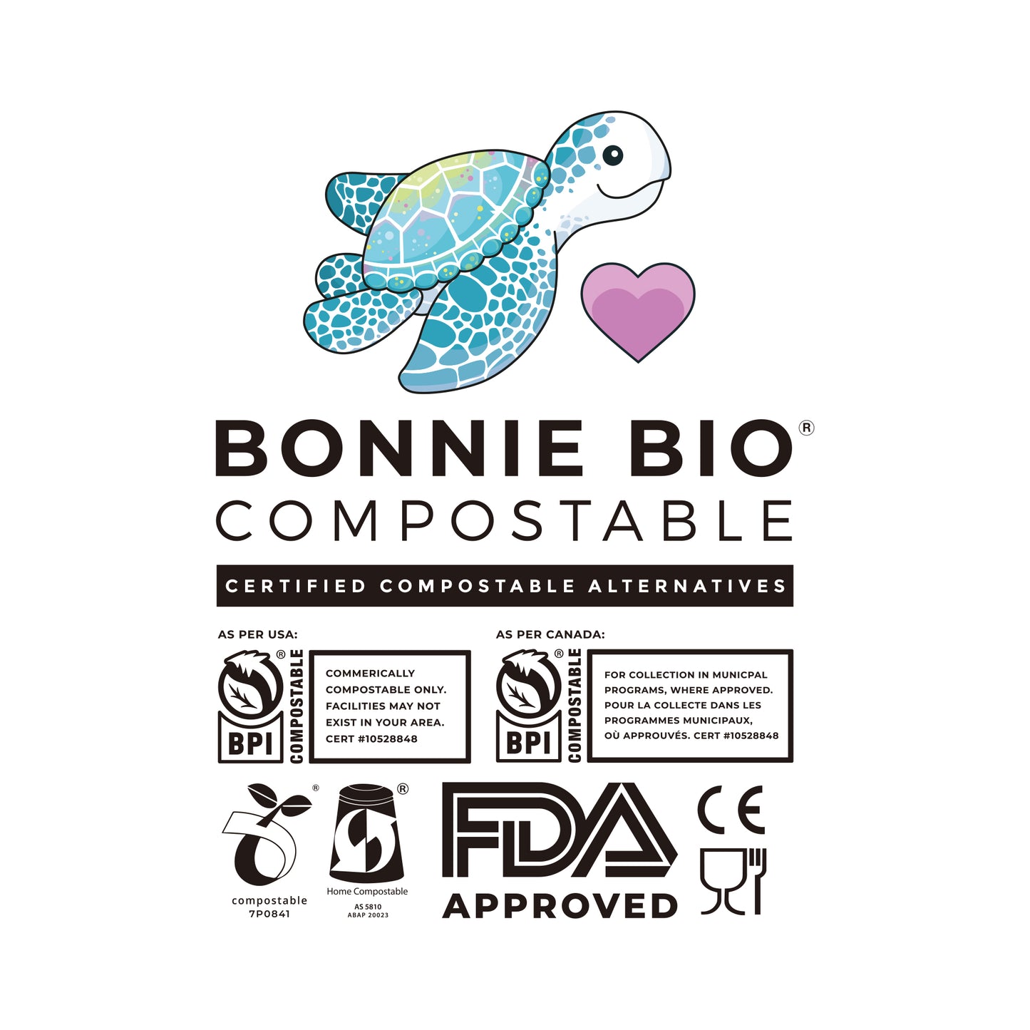 Bonnie Bio Medium Size COMPOSTABLE Disposable Gloves-50 pairs (BB-GLOVE-M)