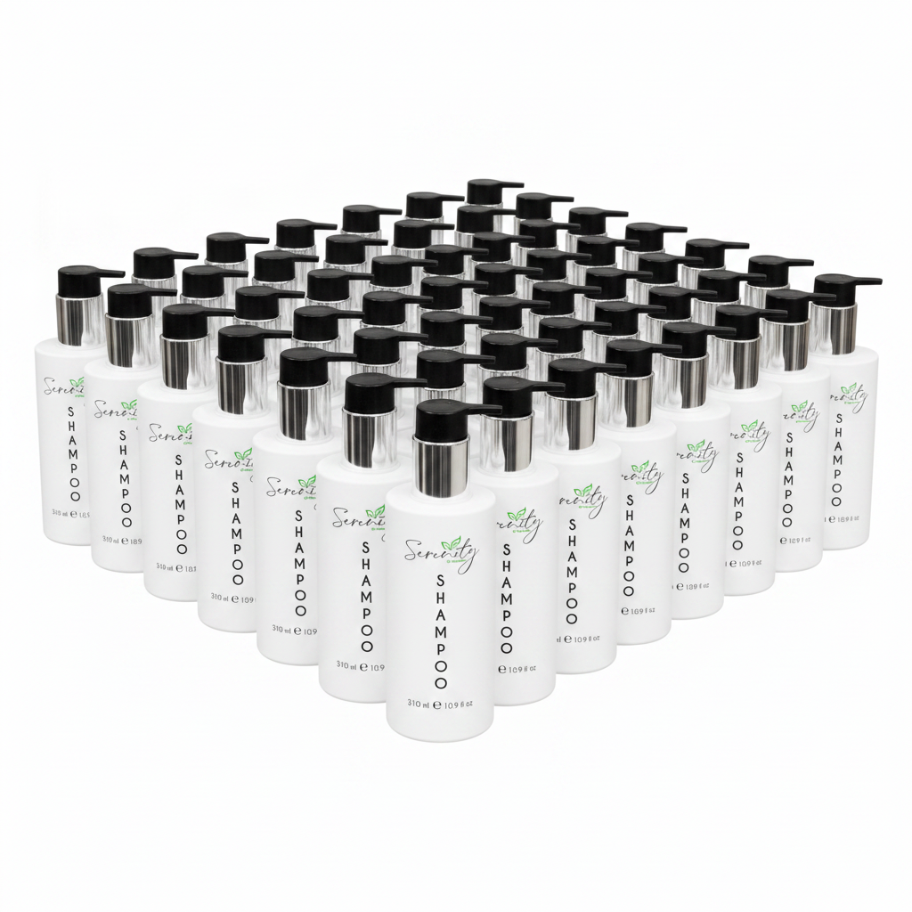 Serenity Shampoo Pump Bottle 310ml Box of 50 – Hotel Guest Amenities (CSHAM-310ML)