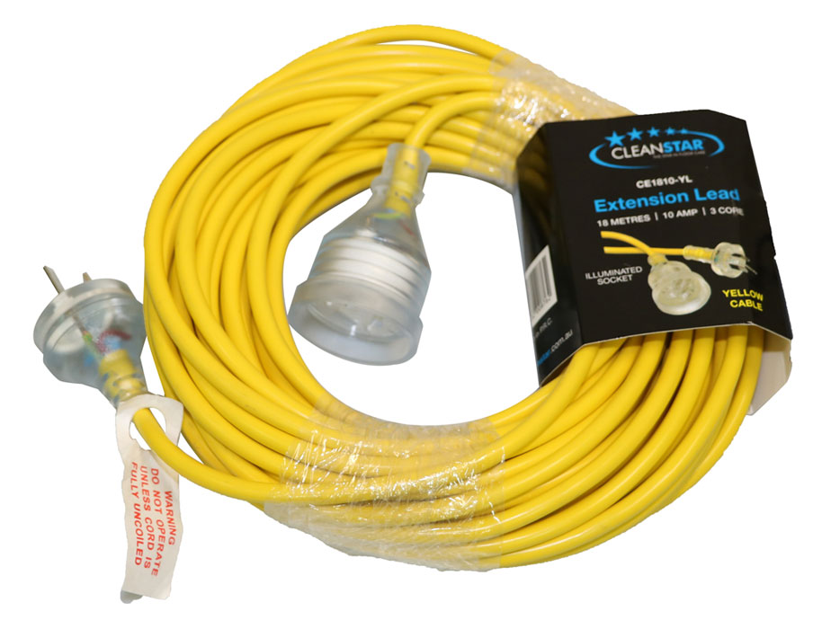 Yellow 18 Metre Extension Cord for Backpack Vacuum Cleaners (CE1810-YL)