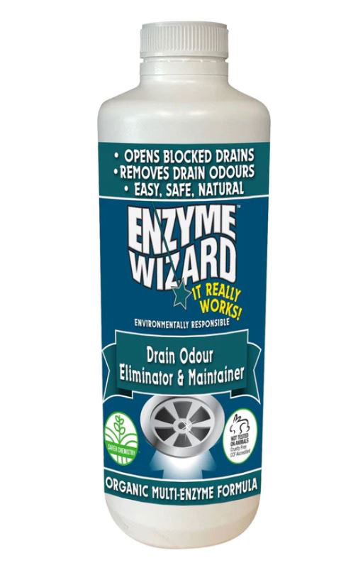 Enzyme Wizard Drain Odour Eliminator & Maintainer Cleaner 1 Litre Bottle (EWDO1L2)