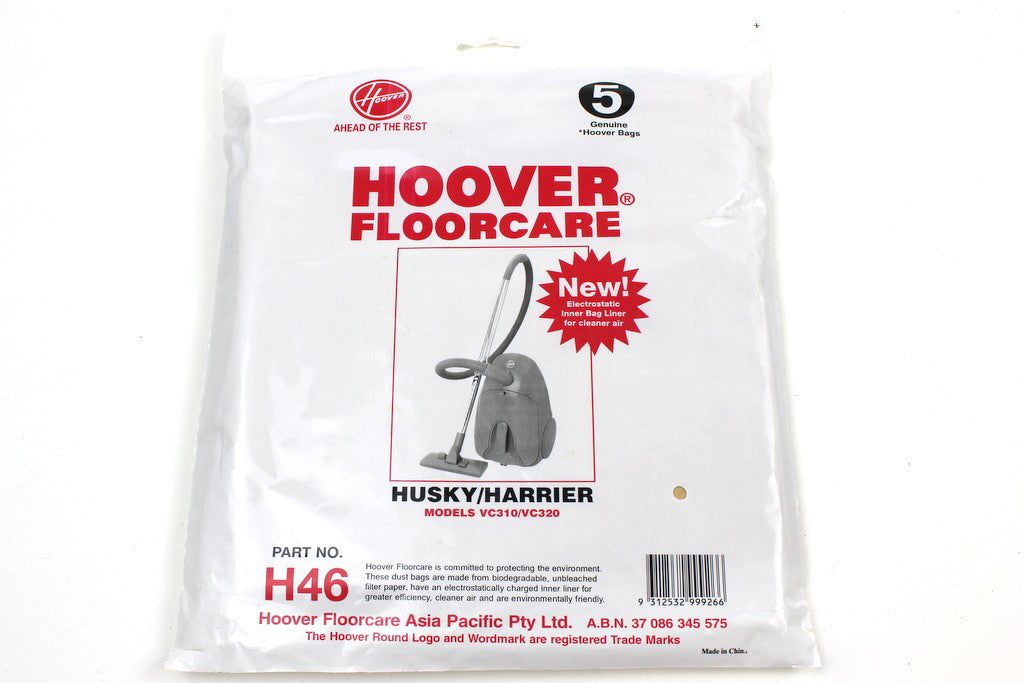 H46 Paper Dust Bags for Hoover Husky, Harrier and VC310 Vacuum Cleaners (32420192)