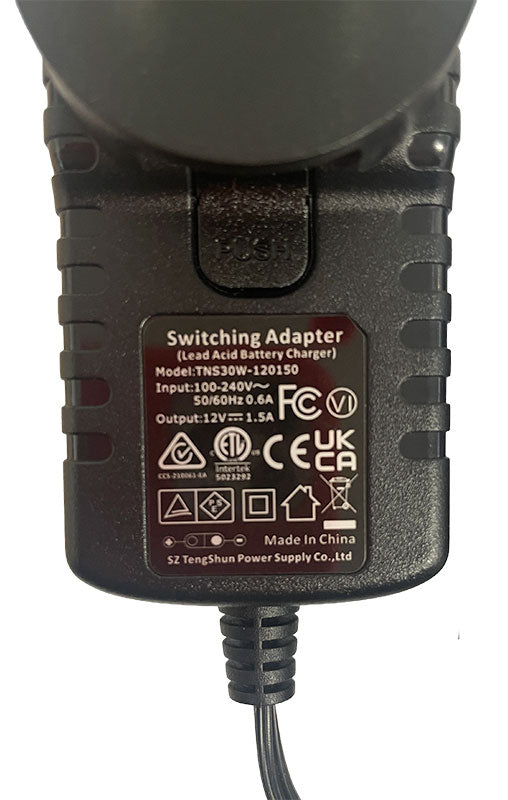 MotorScrubber SHOCK, M3, JET3 2 Pin Charger - Older Version (MS1580AUS)