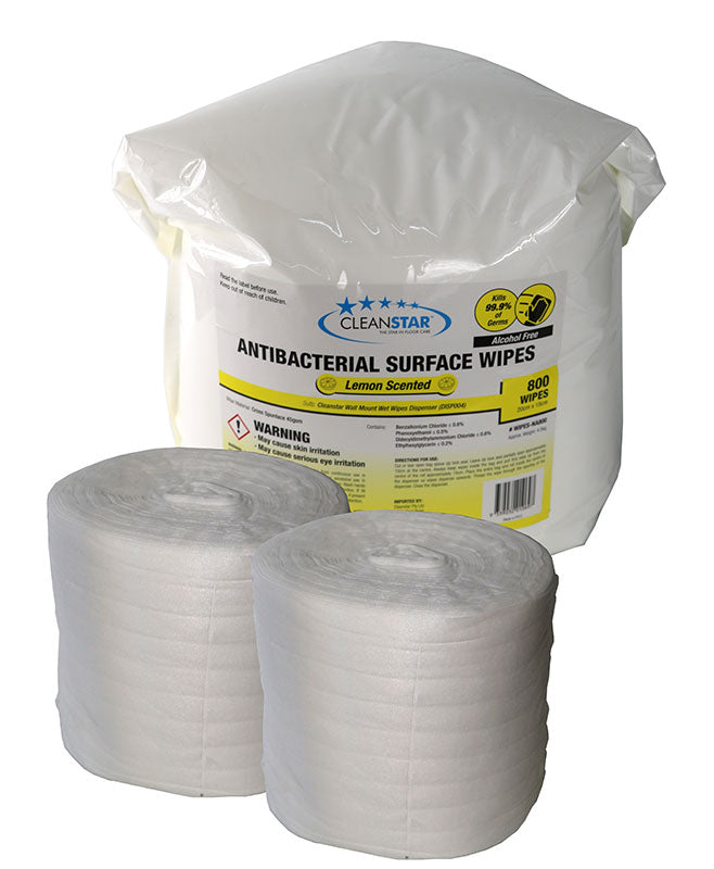 Antibacterial Lemon Scented Surface Wet Wipes 2-Pack (WIPES-NA800)