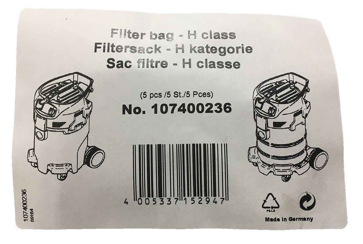 Nilfisk Attix 50-OH Safety Bags for Hazardous Materials - 5pk (107400236)