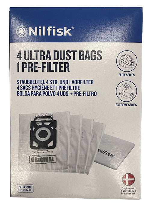 Nilfisk Elite, Extreme and King Series Vacuum Cleaner Bags - 4pk (107407940)