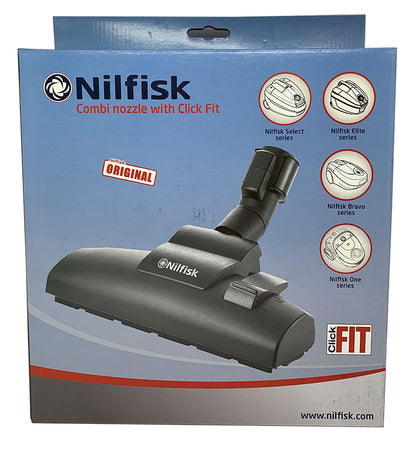 Nilfisk Power, Extreme, Elite, Bravo, Select and One Series Combination Floor Tool with Click Fit (107413006) packaging