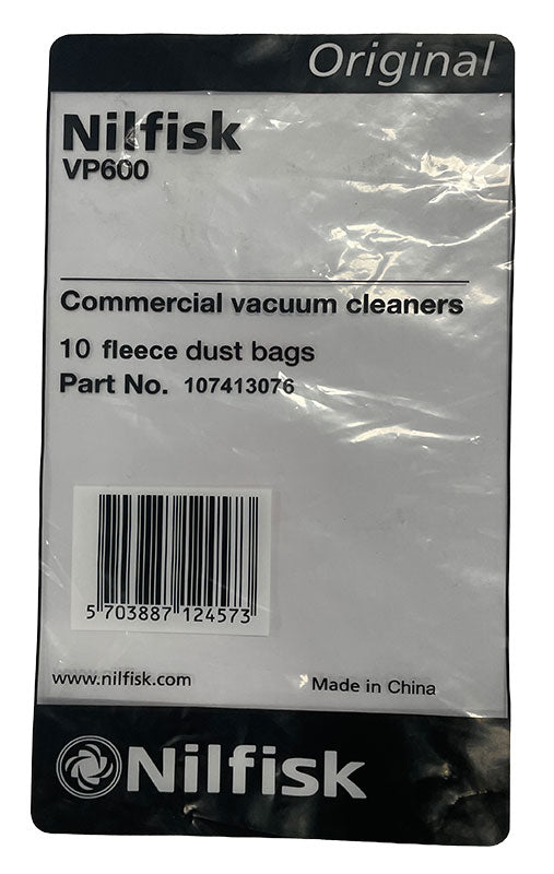 Nilfisk VP600 Vacuum Cleaner Fleece Dust Bags -10pk (107413076)