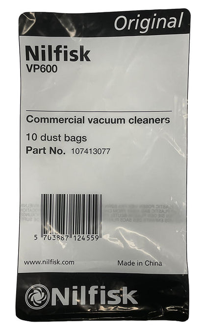 Nilfisk VP600 Paper Vacuum Cleaner Bags - 10 Pk (107413077)