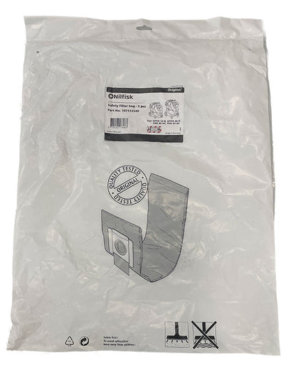 Nilfisk ATTIX 33H, ATTIX 44H and VHS 40HC, VHS 42HC Safety Filter Bags for Hazardous Materials - 5pk (107413549)
