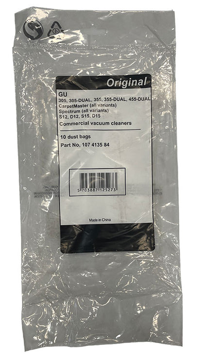 Nilfisk GU305, GU355, GU455 Vacuum Cleaner Bags - 10pk (107413584)