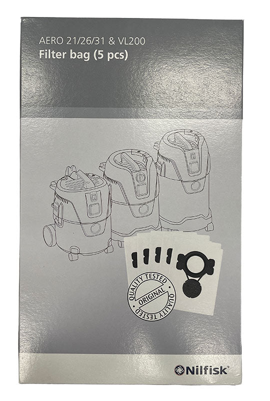 Nilfisk Aero Series and VL200 Vacuum Cleaner Bags - 5 pk (107419590)