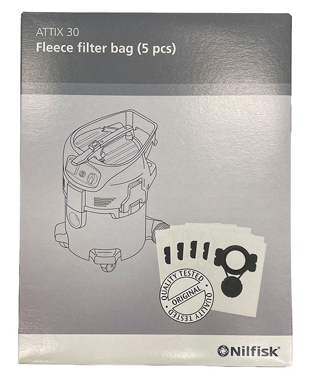 Nilfisk ALTO Attix 30 Series, 350, 360, Centix 60, IVB3, IVB30 Fleece Vacuum Cleaner Bags - 5pk (107419591)