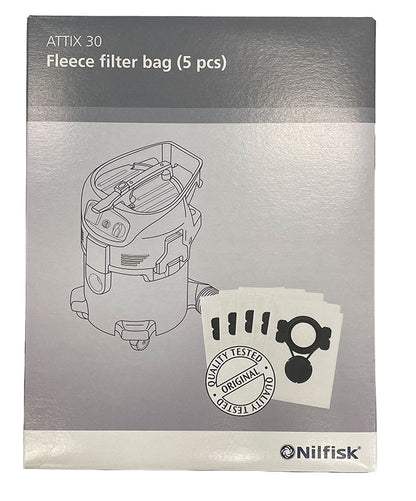 Nilfisk ALTO Attix 30 Series, 350, 360, Centix 60, IVB3, IVB30 Fleece Vacuum Cleaner Bags - 5pk (107419591)