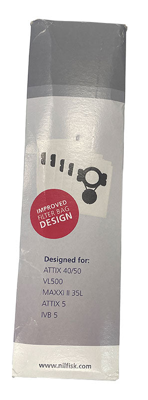 Nilfisk VL500-35, Alto Attix 40, Attix 50 Series Clean Room Fleece Vacuum Bags - 5pk (107419592)