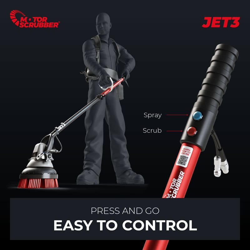 MotorScrubber JET3 Handheld Scrubber with Spray Scrub Technology Starter Kit (MSJET3)#