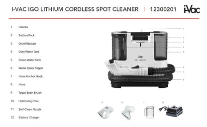 i-Vac SP-35 iGo Cordless Spot Cleaner (12300201)- Vacuum Spot