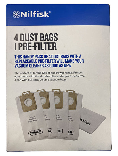 Nilfisk Power Series and Select Series Synthetic Vacuum Cleaner Bags - 4pk (128389187)