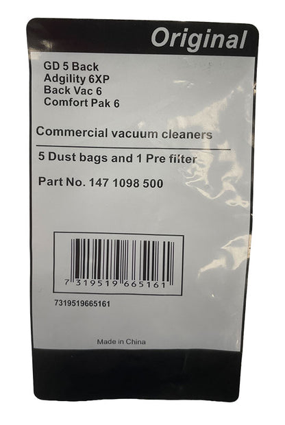 Nilfisk GD5 Vacuum Cleaner Bags - 5pk (1471098500)