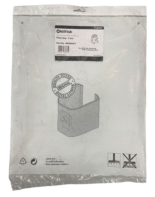 Nilfisk Attix 5 Series Paper Dust Bags - 5pk (302000527)