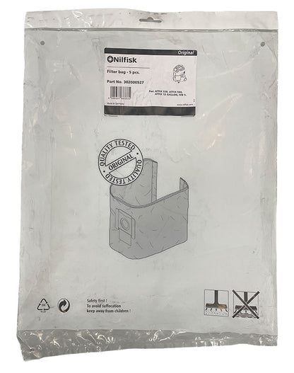 Nilfisk Attix 5 Series Paper Dust Bags - 5pk (302000527)