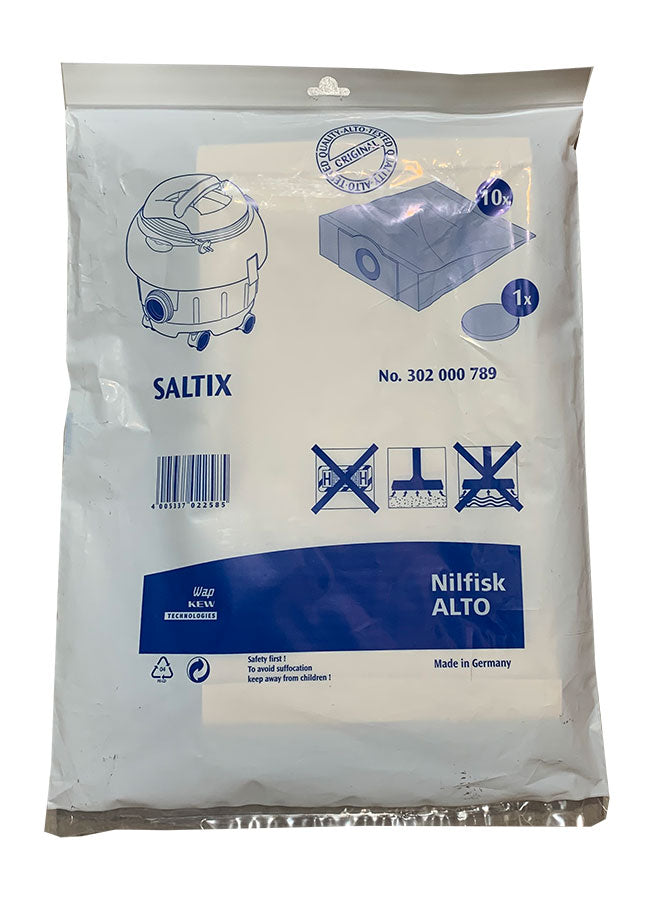 NIlfisk Saltix Vacuum Cleaner Filter Dust Bags - 10-Pack (302000789)