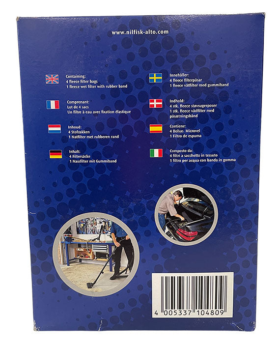 Nilfisk Buddy 15, Buddy 18 Synthetic Dust Bags - 4pk (302002403)