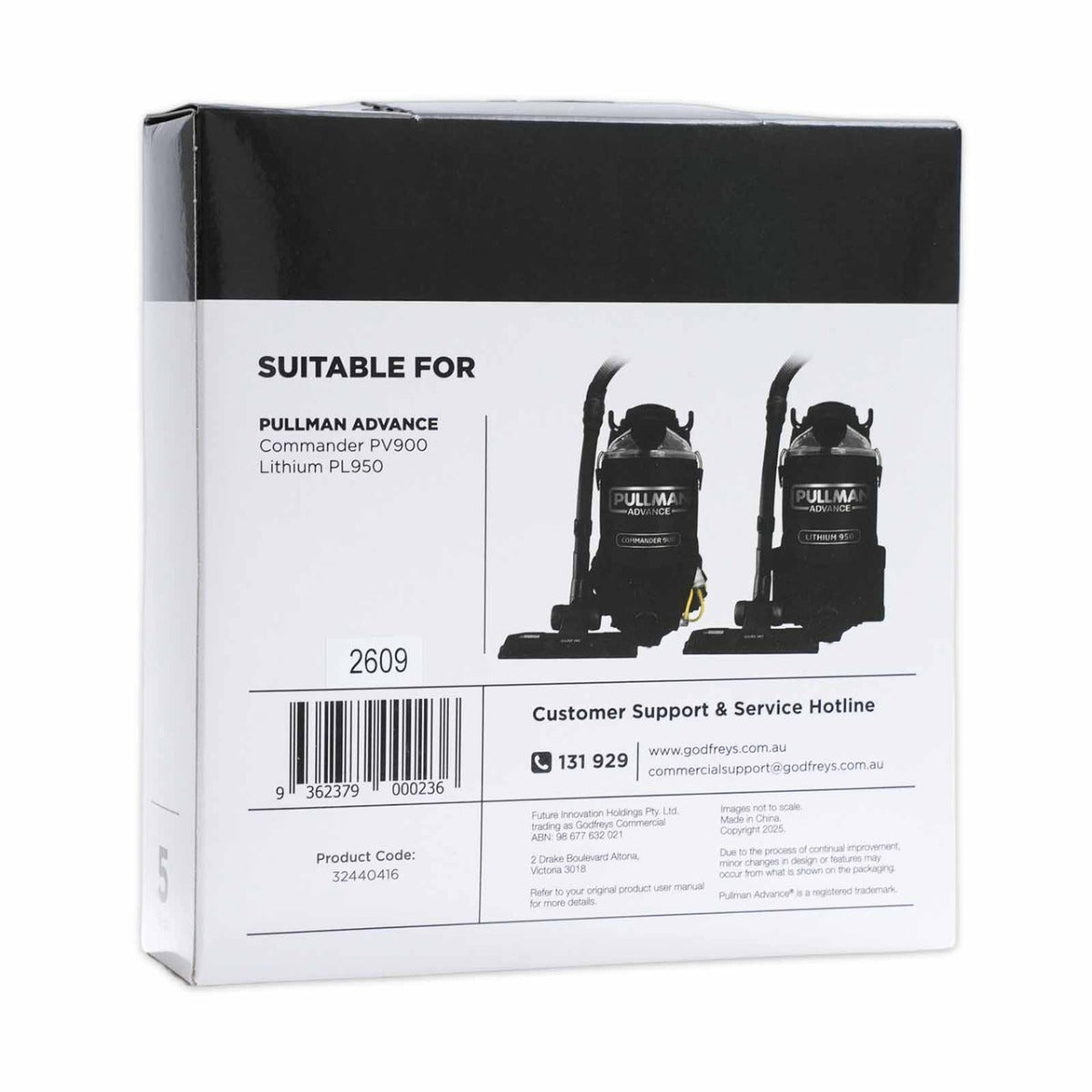 Pullman Advance Commander PV900 and Advance PL950 Backpack Vacuum Paper Dust Bags - 5pk (32440416)