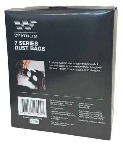 Wertheim 7 Series W9000, W9000PH Vacuum Cleaner Synthetic Dust Bags - 4pk (32440443)