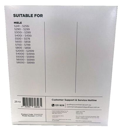 Clean Up CU175S Dust Bags for various Miele Vacuum Cleaners - 5pk (32440530)