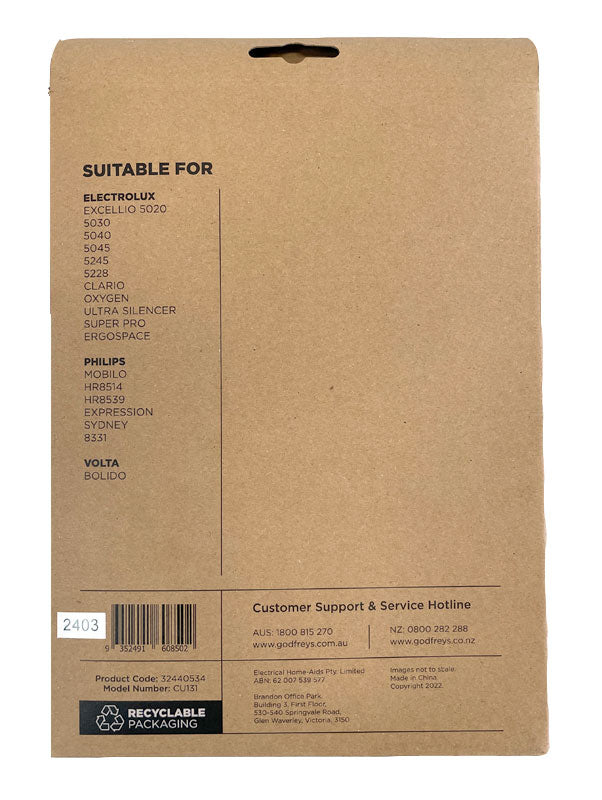 Clean Up CU131 Vacuum Cleaner Bags (32440534)