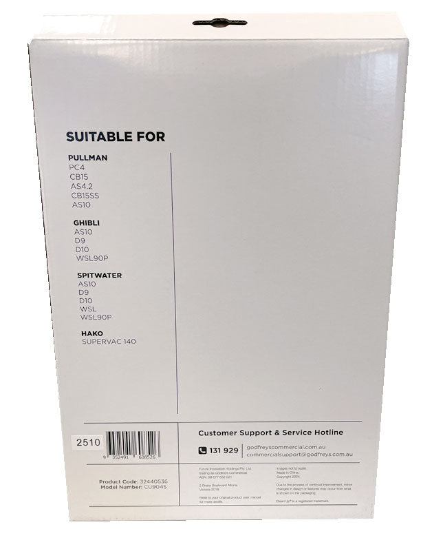 Clean Up CU904S Vacuum Cleaner Bags for Pullman AS10, AS4 and PC4 Version 2 models (32440536)