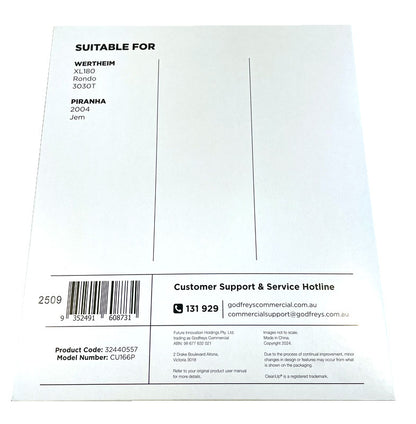 Clean Up CU166P Vacuum Cleaner Bags for Wertheim 3030, 3030T, XL180 and Rondo (32440557)
