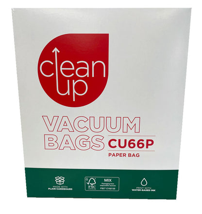 Clean Up CU66P Paper Vacuum Cleaner Bags for Hako Rocket Vac XP Backpack - 5pk (32440559)