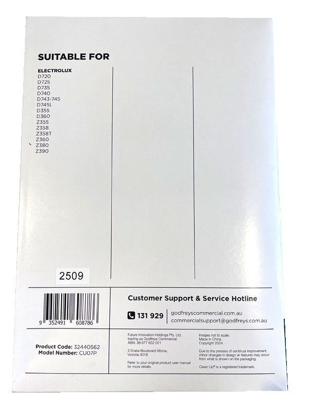 Clean Up CU07P Paper Vacuum Cleaner Bags (32440562)