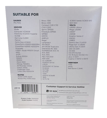 Clean Up CU151S Synthetic Vacuum Cleaner Dust Bags (32440532)