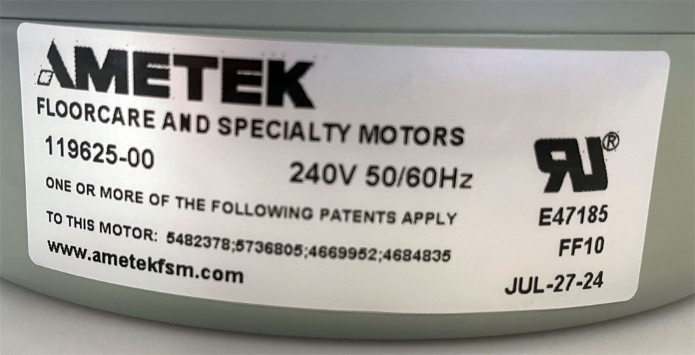 Ametek 2-Stage 240V 1100 Watt Ducted Tangential Vacuum Motor (34300008)