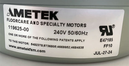 Ametek 2-Stage 240V 1100 Watt Ducted Tangential Vacuum Motor (34300008)
