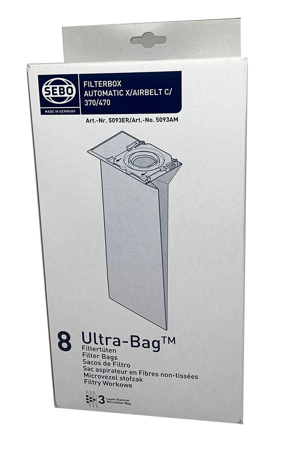 Sebo Filterbox Automatic X, Airbelt C, 370, 470 Vacuum Cleaner Dust Bags (5093ER)