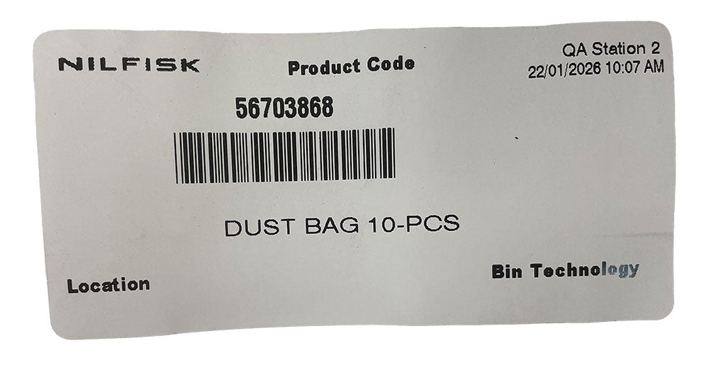Nilfisk GU350A and GU450A Vacuum Cleaner Bags - 10pk (56703868)